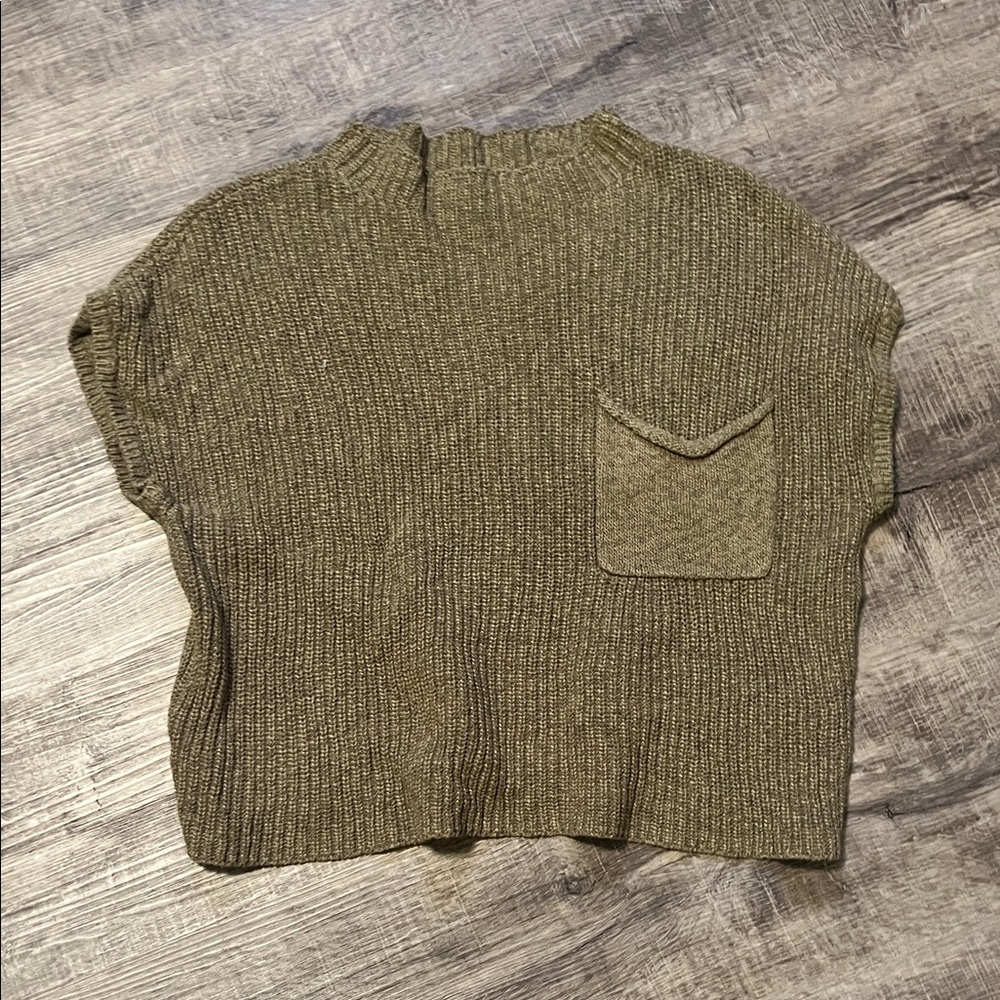 Elegant Olive Knit Crew Neck Sweater